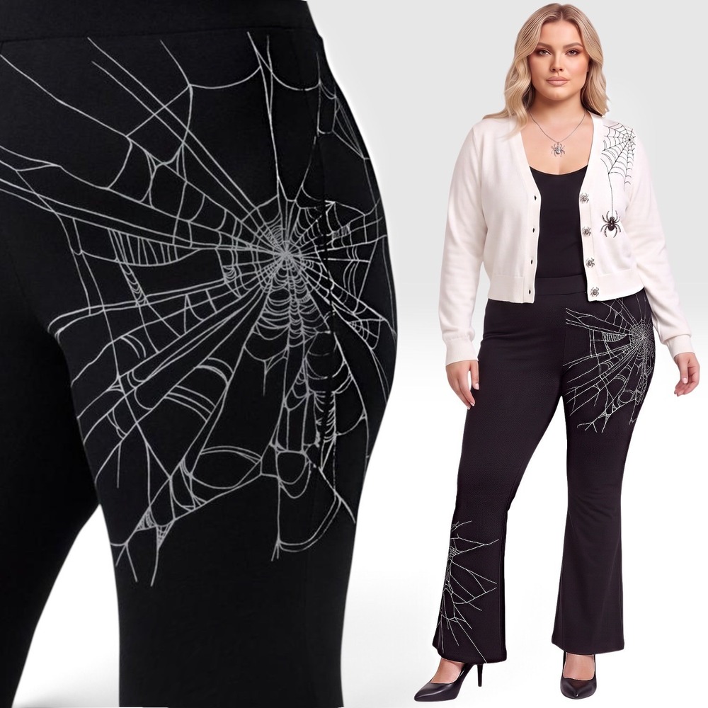 TORRID Spiderweb Print HighWaisted Blk Flare Leggings w/31" inseam NWT Size 2X